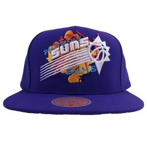 Phoenix Suns Mitchell & Ness NBA Snapback Hat Cap 3D Logo Purple NWT